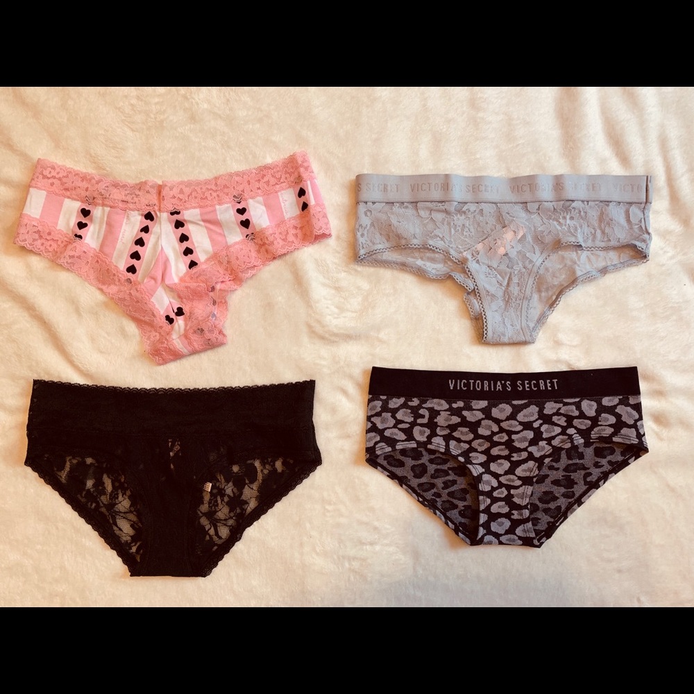 4 Victoria’s Secret panties. Size M.  Brand New.